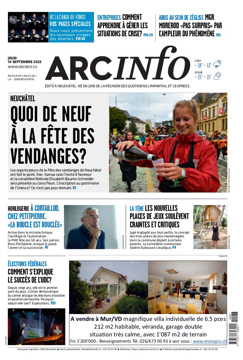 Jeudi 14 septembre 2023